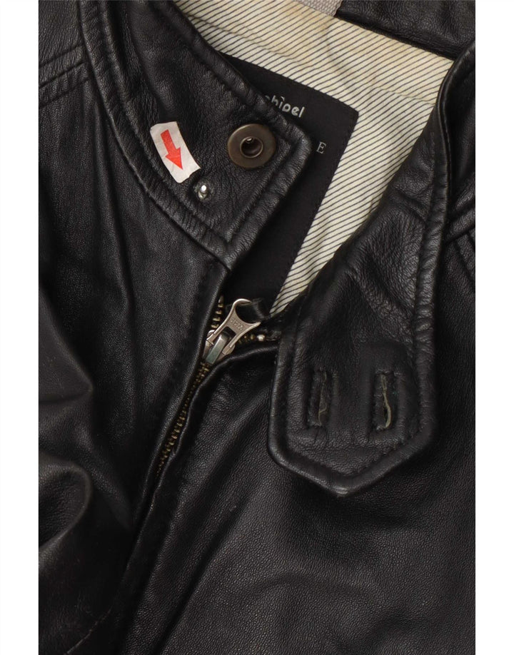 Conbipel Mens Leather Jacket IT 48 Medium Black