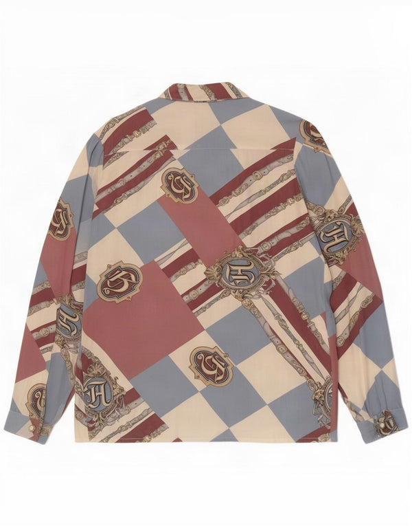 Vintage Womens Long Sleeve Abstract Shirt Blouse UK 10 Small Multicoloured