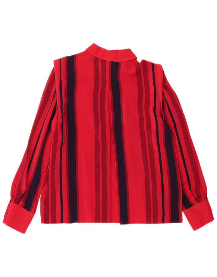 Vintage Womens Shirt Blouse UK 14 Large Red Striped