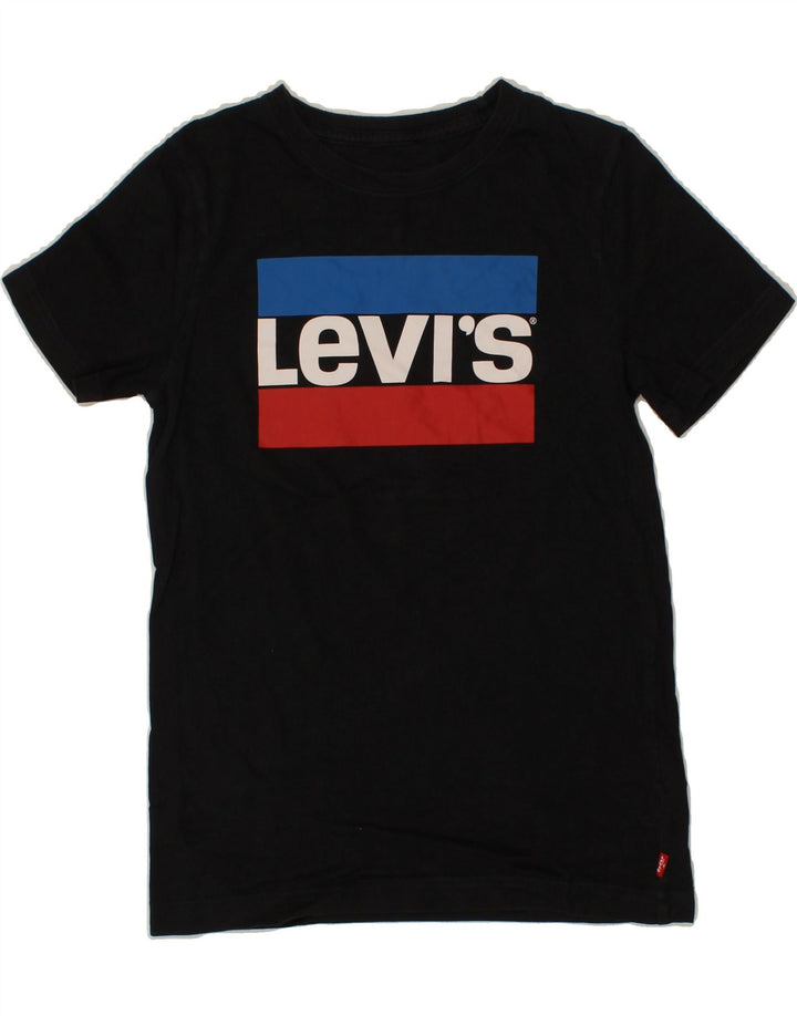 LEVI'S Boys Graphic T-Shirt Top 13-14 Years Black Vintage Levi's and Second-Hand Levi's from Messina Hembry 
