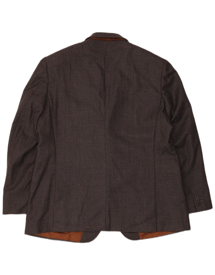 Marks & Spencer Mens Tailored Fit Blazer Jacket UK 46 3XL Grey Houndstooth