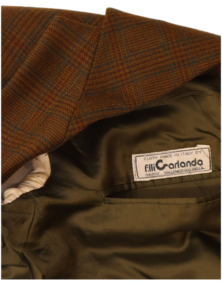 VINTAGE Mens 2 Button Blazer Jacket UK 38 Medium Brown Houndstooth