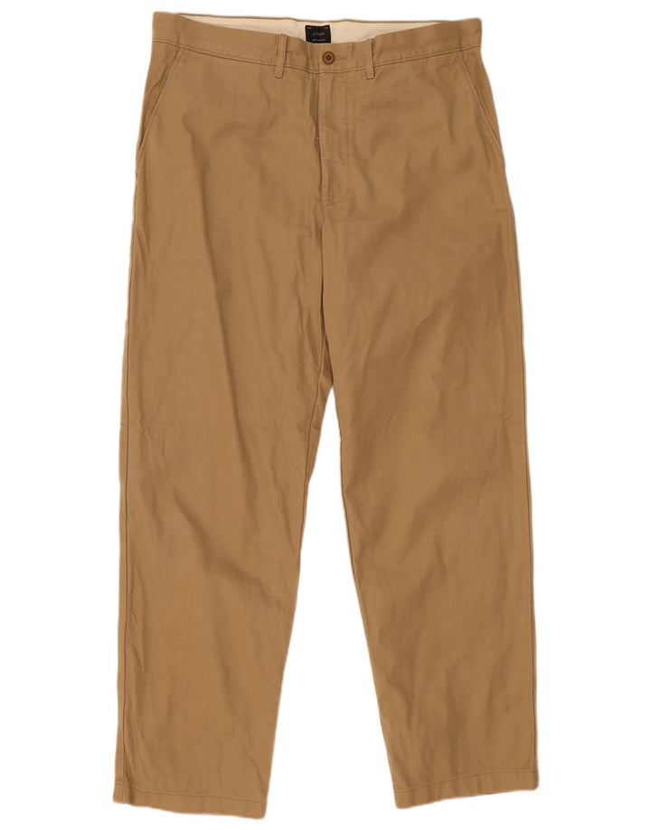 J. CREW Mens Tapered Chino Trousers W35 L32 Beige Cotton