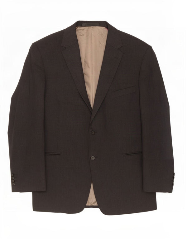 Marks & Spencer Mens 2 Button Blazer Jacket UK 46 XL Grey Wool