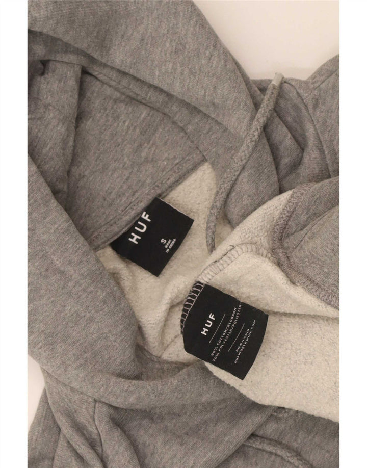 HUF Mens Graphic Hoodie Jumper Small Grey Cotton