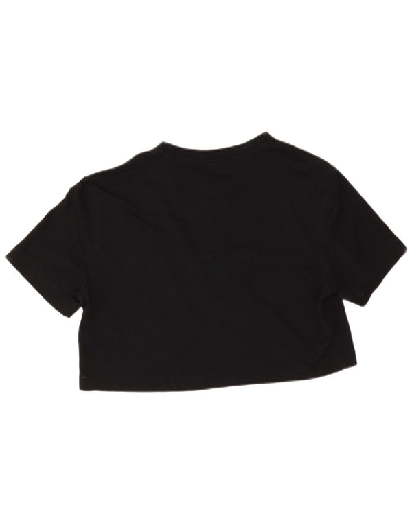 Calvin Klein Jeans Womens Crop Graphic T-Shirt Top UK 14 Medium Black