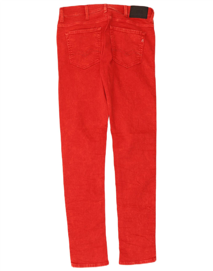 REPLAY Mens Skinny Jeans W30 L32 Red Cotton