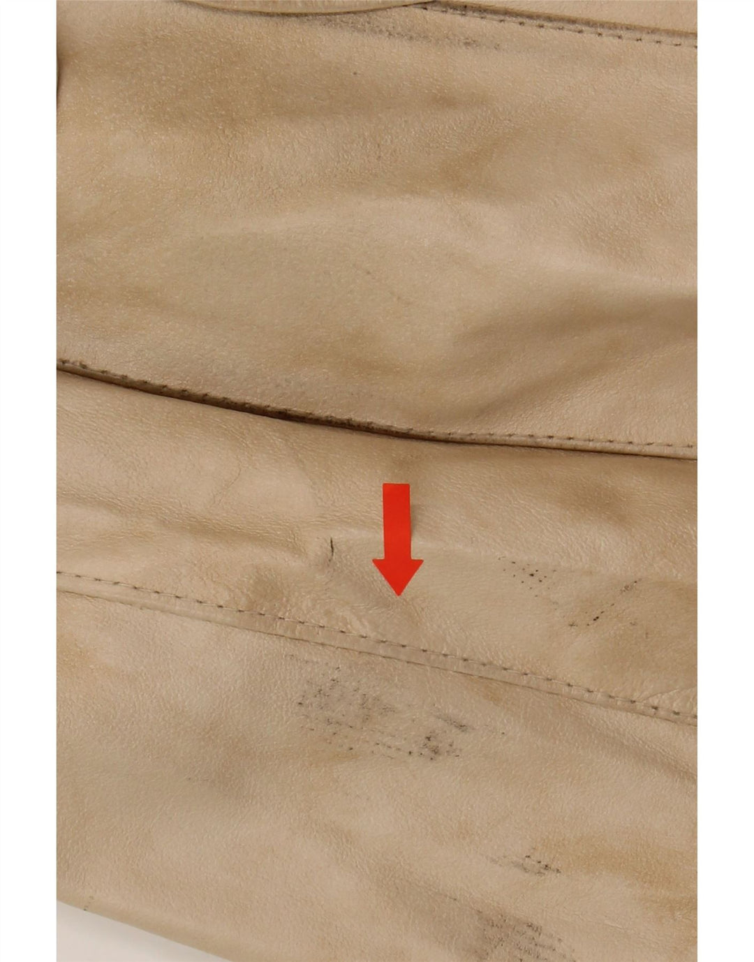 IMPERIAL Womens Leather Coat UK 10 Small Beige Leather Vintage Imperial and Second-Hand Imperial from Messina Hembry 