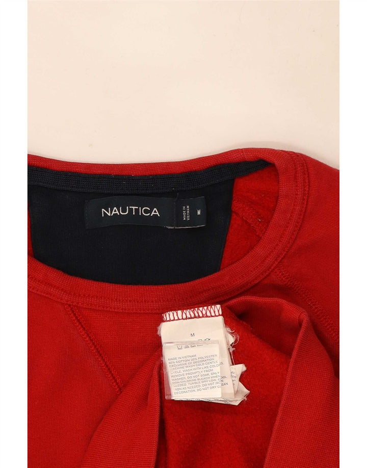 Nautica Mens Graphic Sweatshirt Jumper Medium Red Cotton