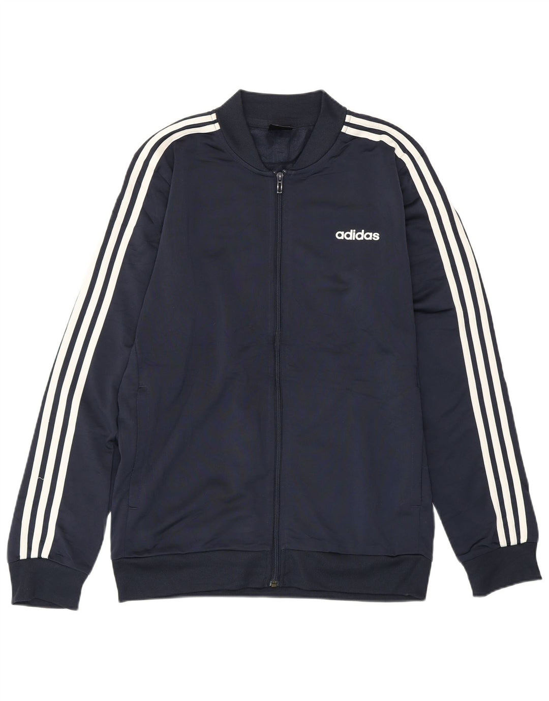 ADIDAS Mens Tracksuit Top Jacket Medium Navy Blue Polyester