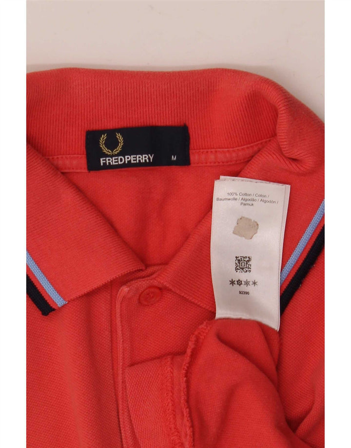 Fred Perry Mens Polo Shirt Medium Red Striped Cotton