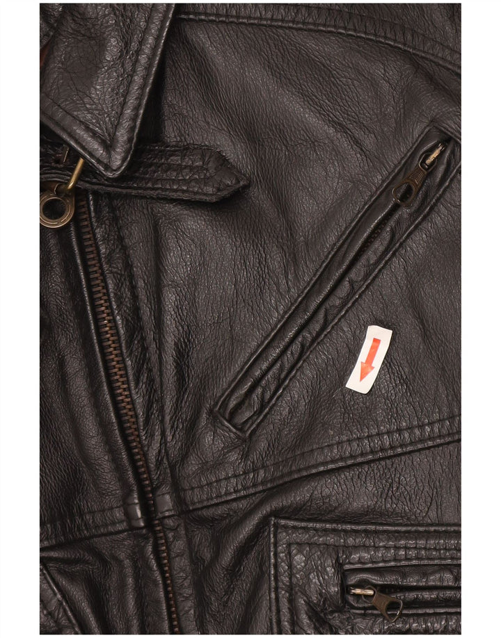Vintage Mens Leather Jacket UK 38 Medium Black
