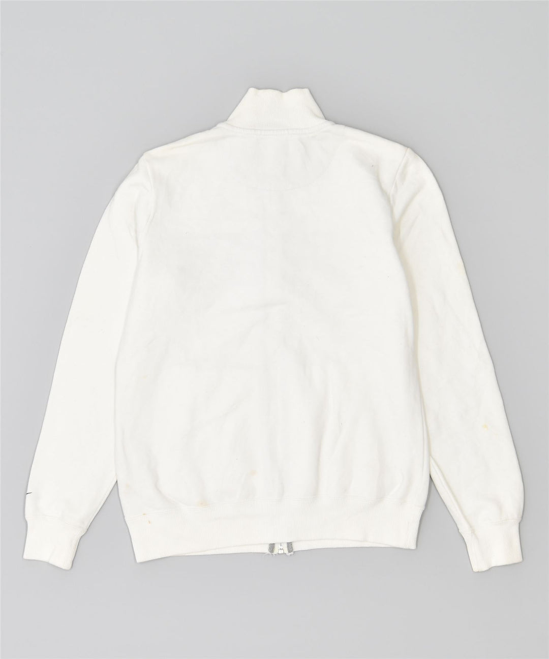 NIKE Womens Tracksuit Top Jacket UK 12 Medium White Cotton