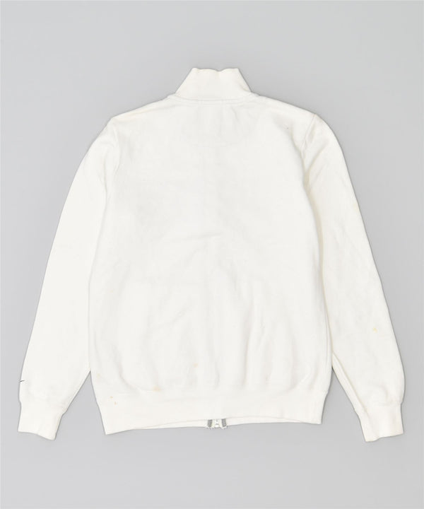 NIKE Womens Tracksuit Top Jacket UK 12 Medium White Cotton
