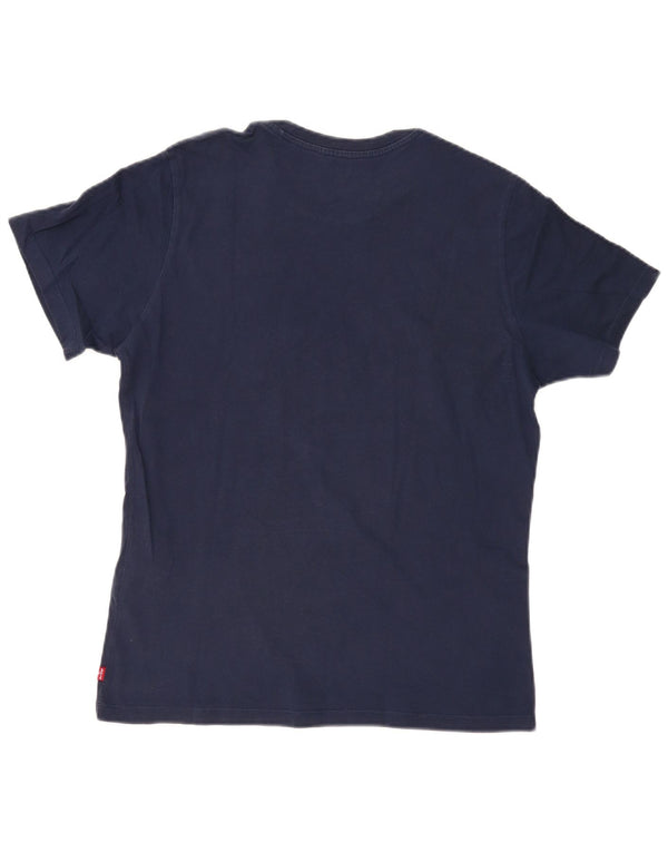 LEVI'S Mens Graphic T-Shirt Top Small Navy Blue