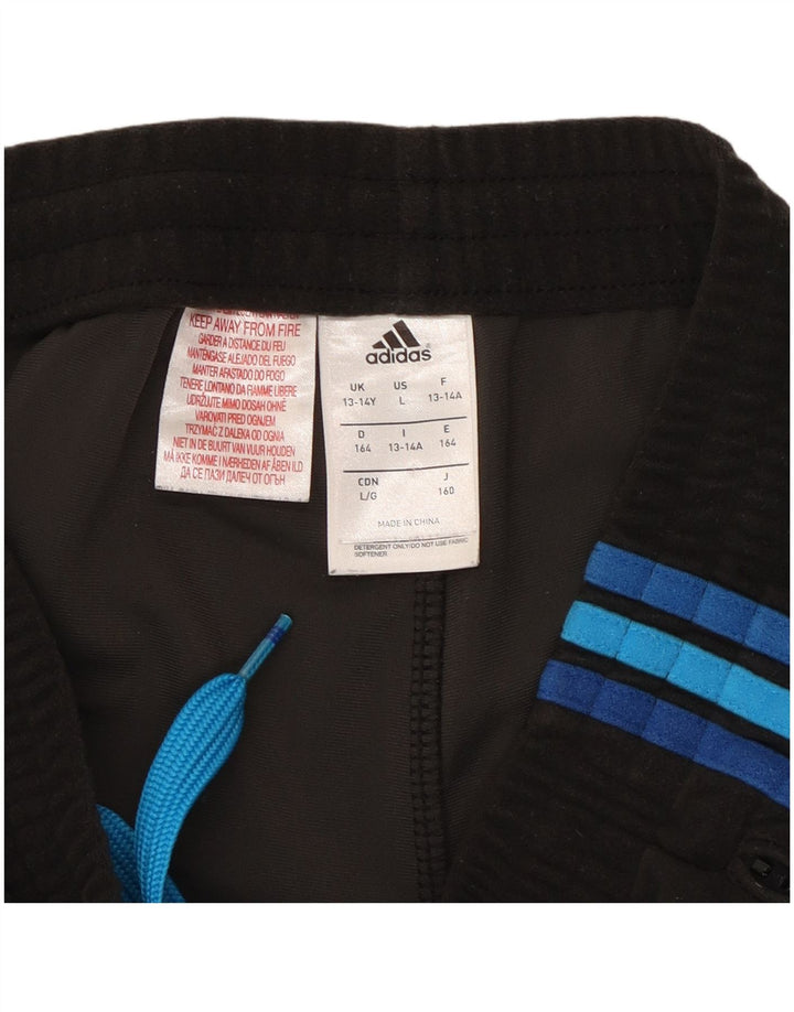 Adidas Boys Tracksuit Trousers Joggers 13-14 Years  Black Polyester