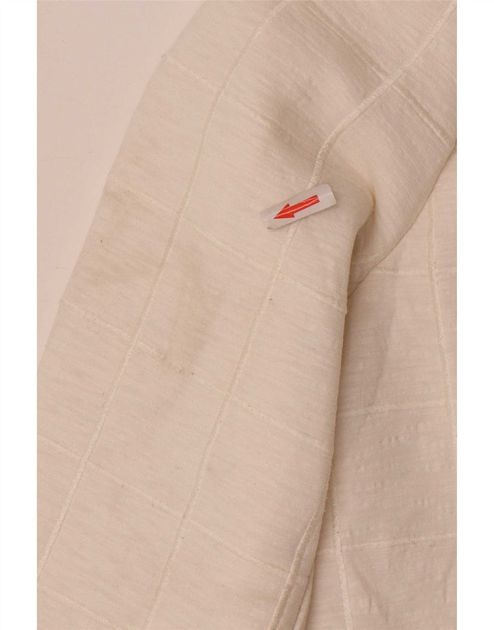 Cos Womens Top Long Sleeve UK 14 Medium White Check Polyester