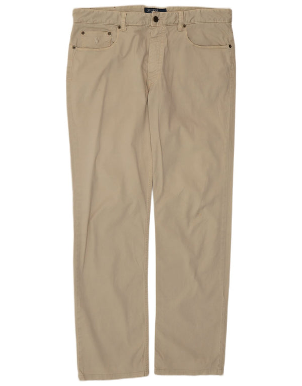 POLO RALPH LAUREN Mens Slim Casual Trousers W36 L34 Beige Cotton