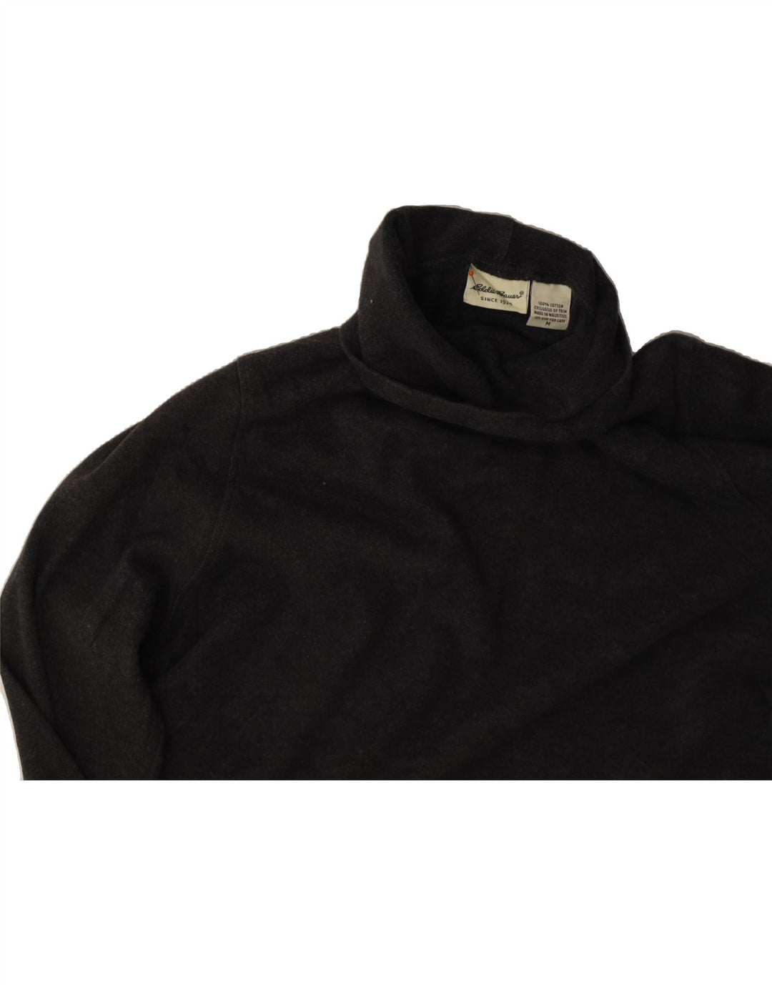 EDDIE BAUER Womens Roll Neck Jumper Sweater UK 14 Medium Grey Cotton Vintage Eddie Bauer and Second-Hand Eddie Bauer from Messina Hembry 
