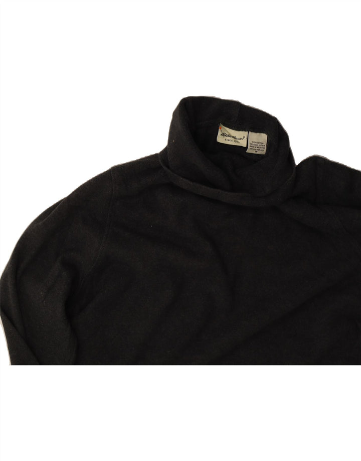 EDDIE BAUER Womens Roll Neck Jumper Sweater UK 14 Medium Grey Cotton Vintage Eddie Bauer and Second-Hand Eddie Bauer from Messina Hembry 