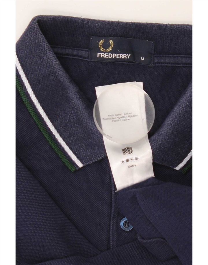 Fred Perry Mens Polo Shirt Medium Navy Blue Cotton