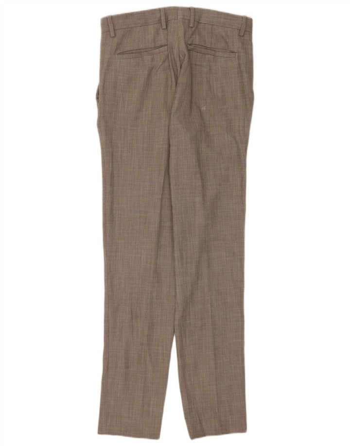 Zara Mens Straight Suit Trousers EU 38 Small W30 L32 Grey Polyester