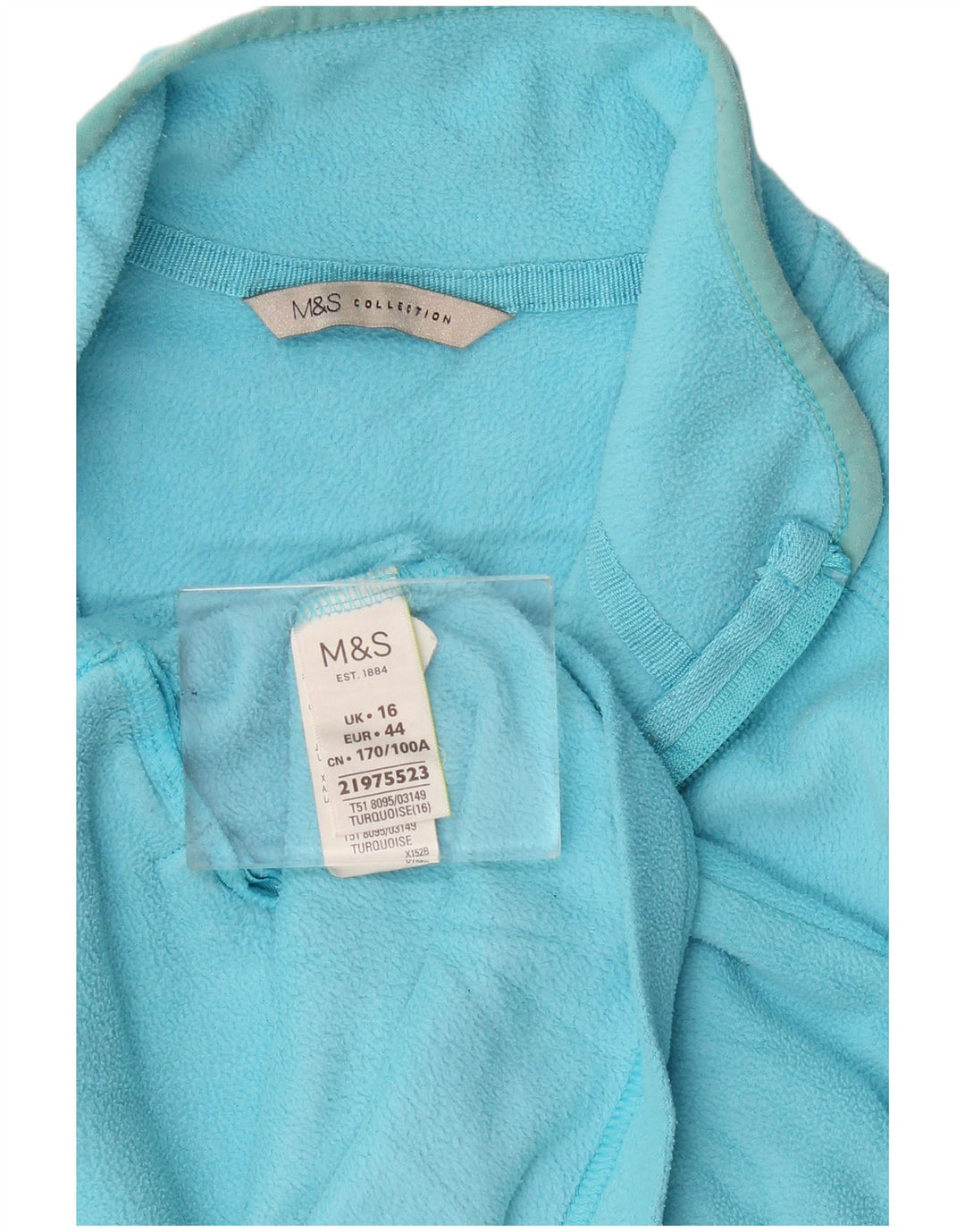 Marks & Spencer Womens Fleece Jacket UK 16 Large  Blue Polyester
