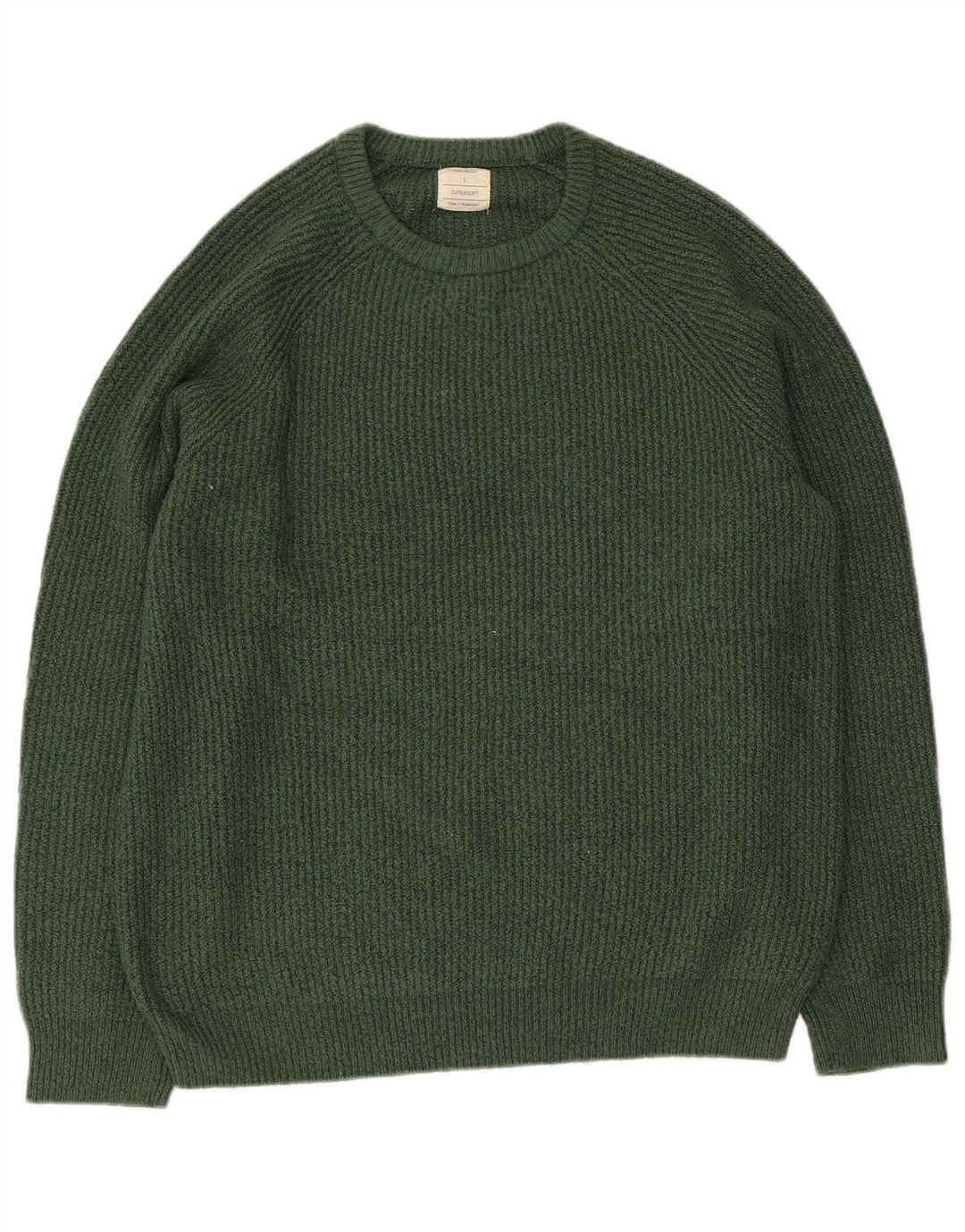 Marks & Spencer Mens Crew Neck Jumper Sweater Large Green Polyamide