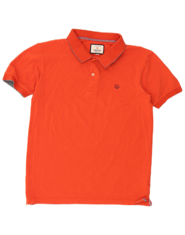 Vintage Mens Polo Shirt Small Orange Cotton