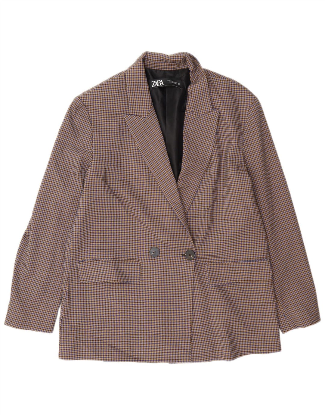 Zara Womens Oversized Blazer Jacket UK 10 Small Multicoloured Houndstooth