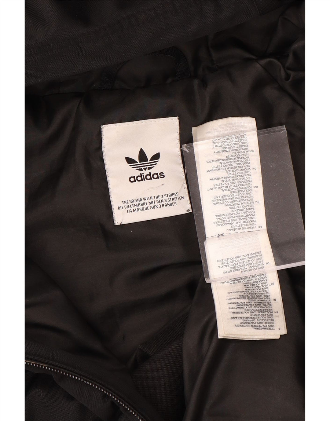 ADIDAS Womens Hooded Padded Jacket UK 12 Medium Black Polyester