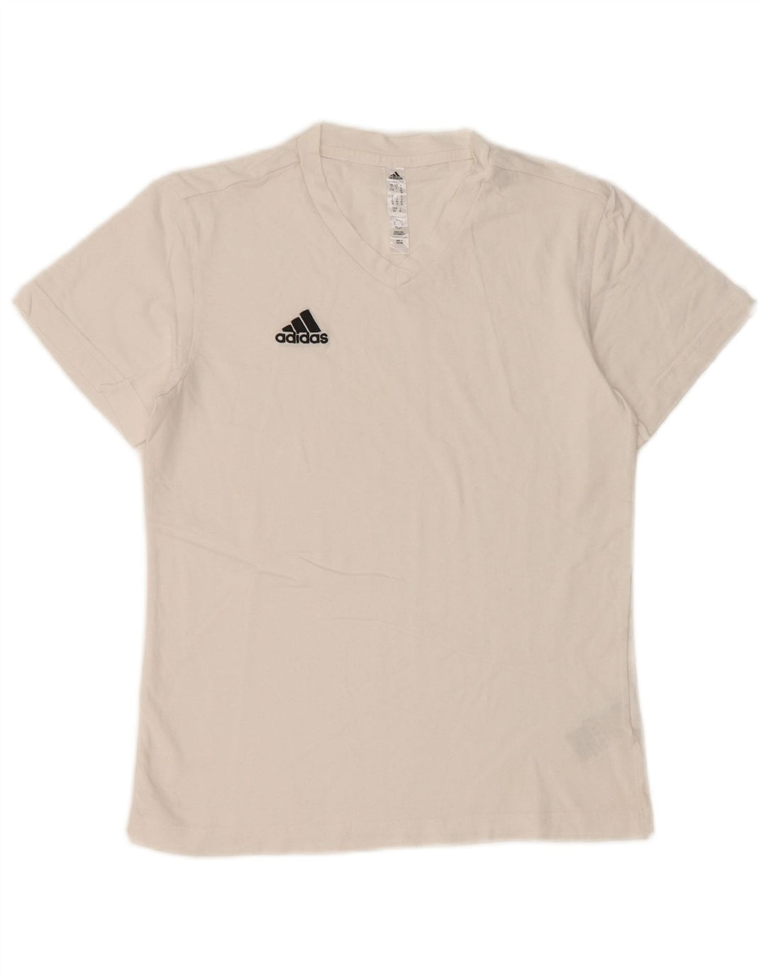 ADIDAS Womens T-Shirt Top UK 8/10 Small White Cotton