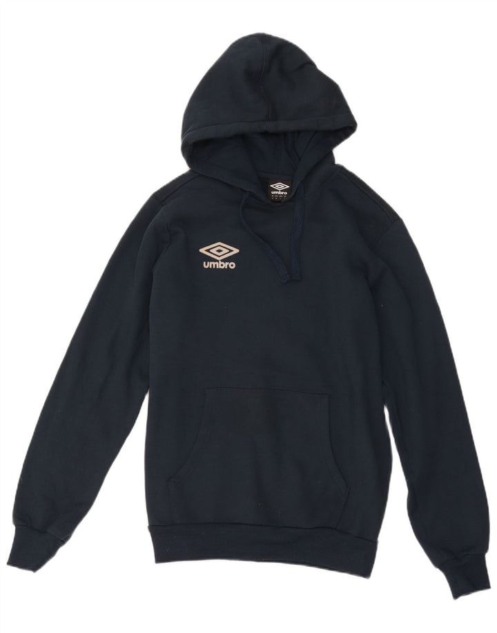 Umbro Mens Hoodie Jumper Medium Navy Blue Cotton