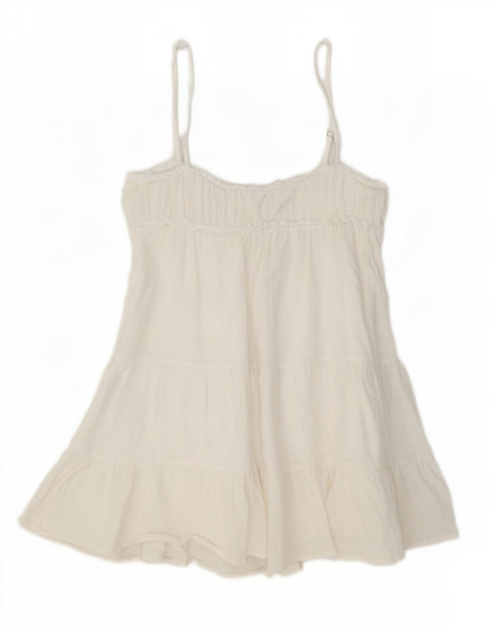 Zara Womens Sundress UK 12 Medium White Cotton