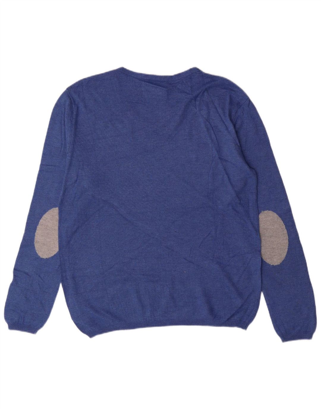 ZARA Boys V-Neck Jumper Sweater 13-14 Years Blue Cotton