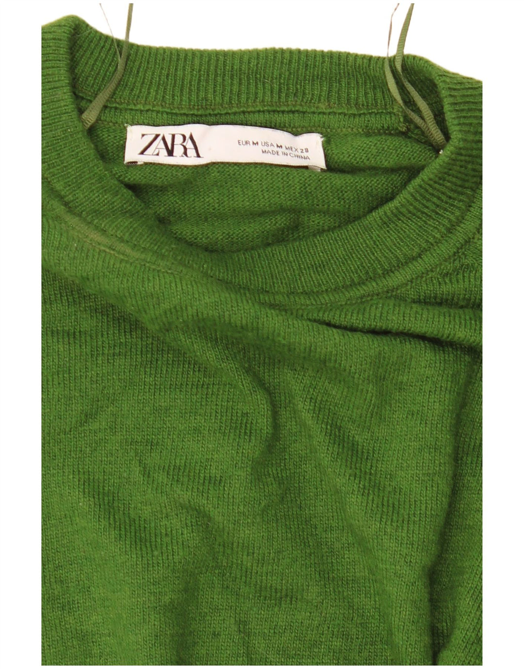 Zara Womens Crop Oversized Top Long Sleeve UK 14 Medium Green