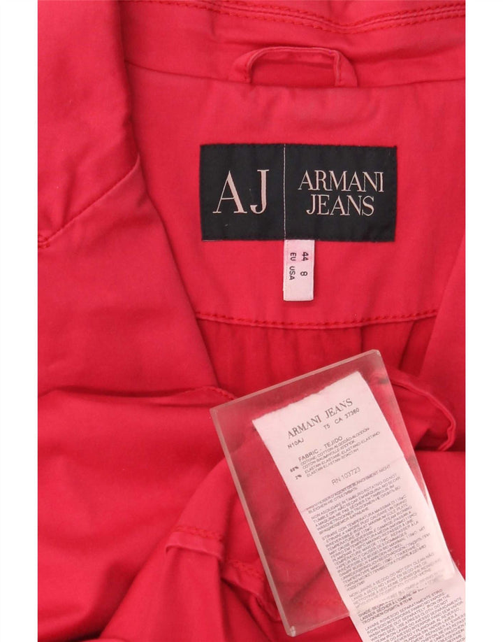 Armani Jeans Womens 3 Button Blazer Jacket US 8 Medium Pink Cotton