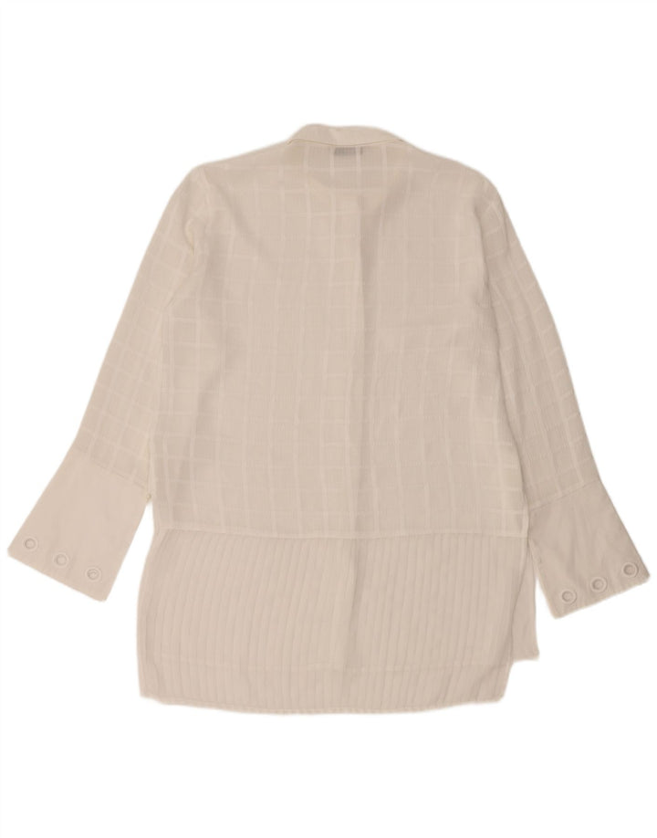 DESIGUAL Womens Longline Shirt Blouse UK 16 Large White