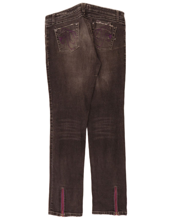 Roxy Womens Graphic Slim Jeans W32 L32 Grey Cotton