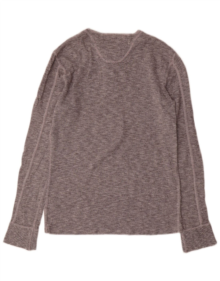 SUPERDRY Mens Top Long Sleeve Medium Grey Flecked Cotton