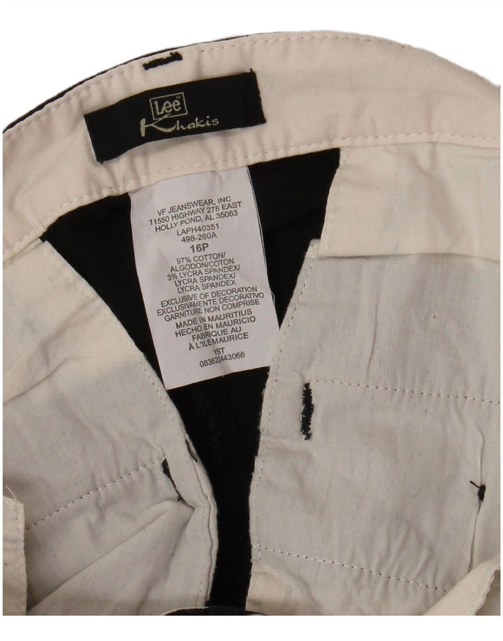 LEE Womens Khakis High Waist Capri Trousers US 16 2XL W32 L18 Black Cotton