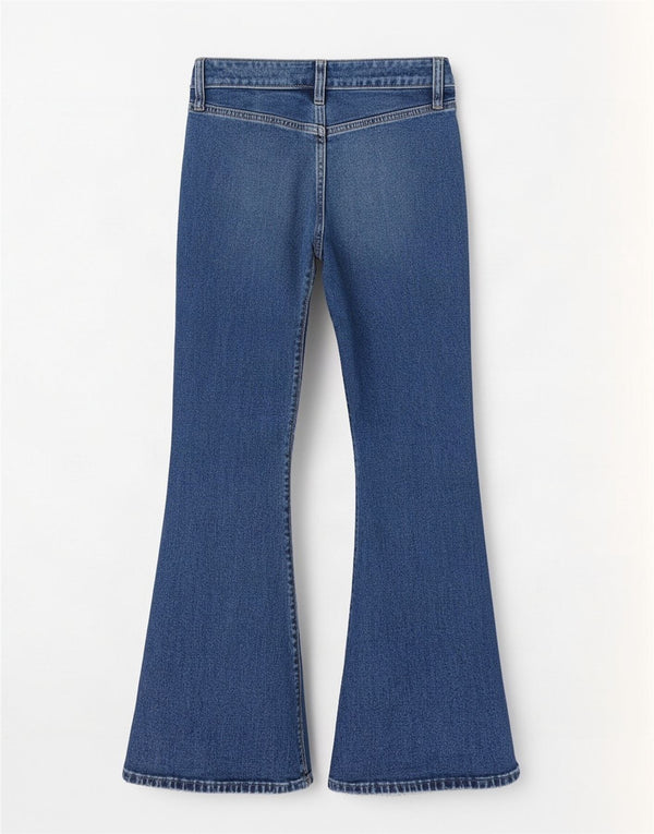 Hollister Womens Super Low Flared Jeans US 00 2XS W23 L31 Blue Cotton