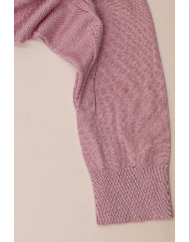 Marks & Spencer Womens Oversized V-Neck Jumper Sweater UK 14 Medium Pink