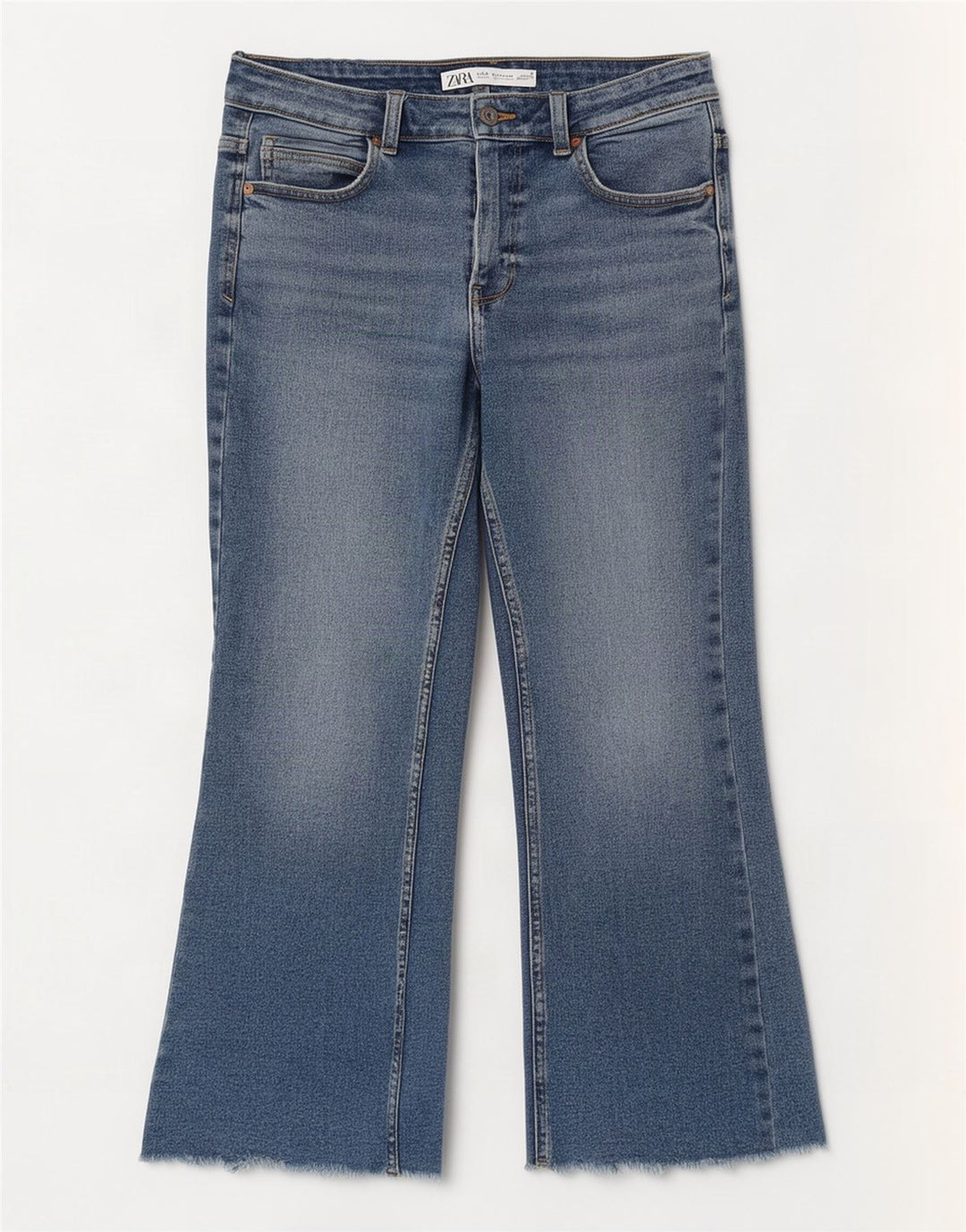 Zara Womens Crop Bootcut Jeans EU 40 Medium W30 L25 Blue Cotton