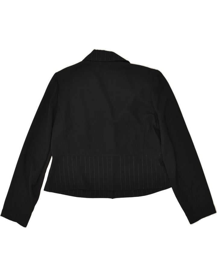 VINTAGE Womens 3 Button Blazer Jacket UK 12 Medium Black | Vintage Vintage | Thrift | Second-Hand Vintage | Used Clothing | Messina Hembry 