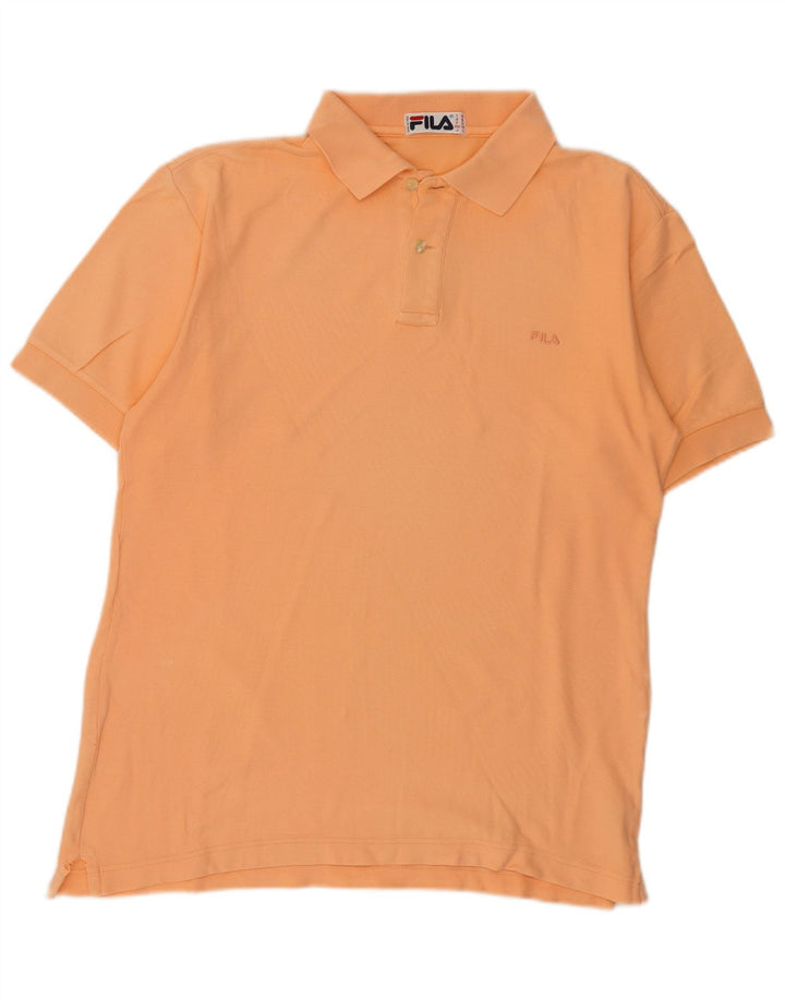 Fila Mens Polo Shirt IT 48 Medium Pink
