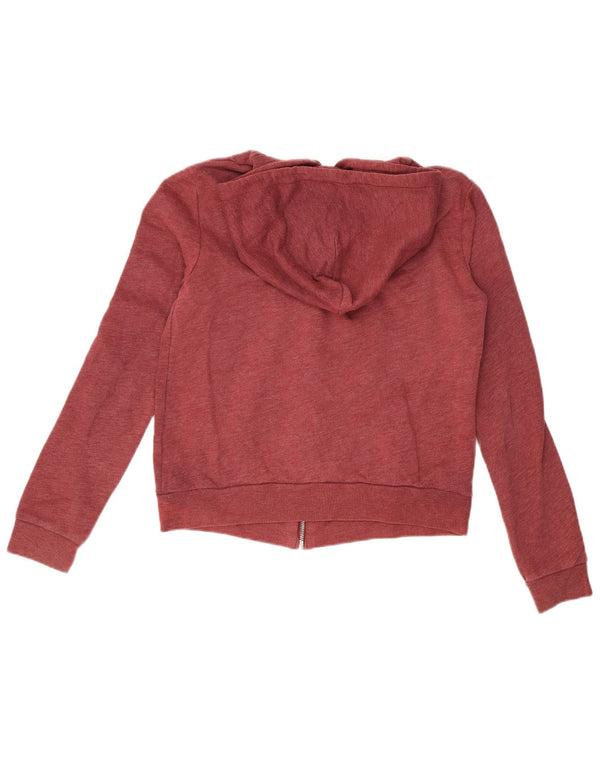 Abercrombie & Fitch Womens Graphic Zip Hoodie Sweater UK 14 Medium Burgundy