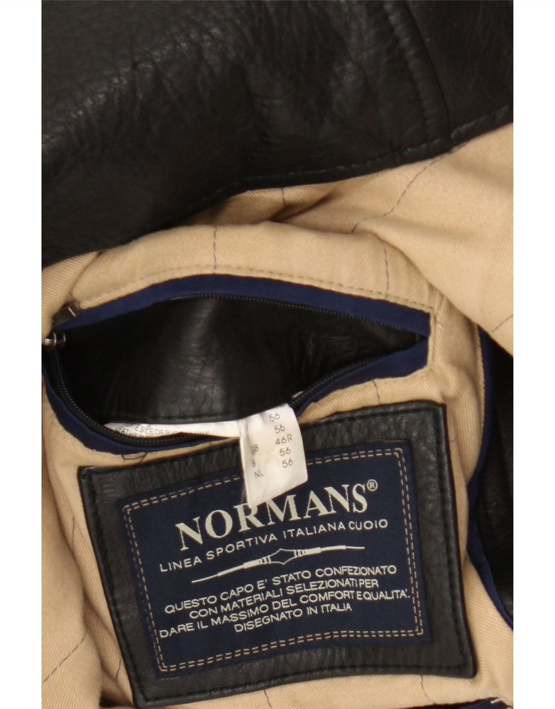 VINTAGE Mens Leather Jacket UK 46 3XL Black Leather