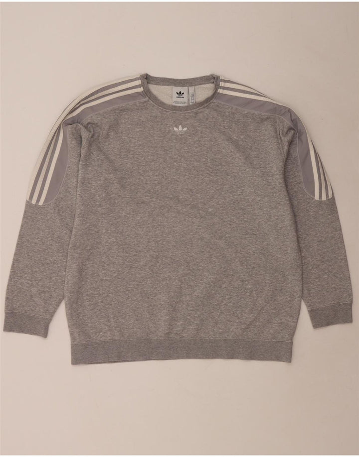 ADIDAS Mens Sweatshirt Jumper XL Grey Flecked Cotton
