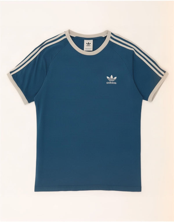 Adidas Mens T-Shirt Top Medium Blue Cotton